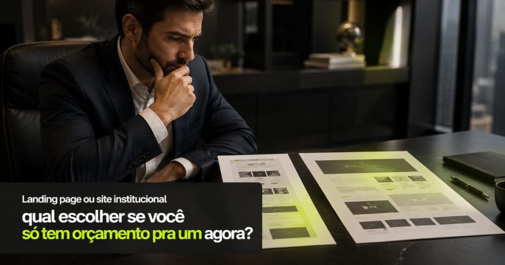 Landing Page ou Site Institucional: Qual Escolher se Você Só Tem Orçamento Pra Um Agora